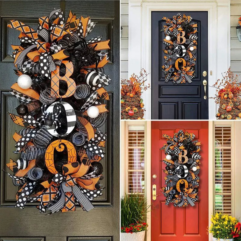 Halloween Wreath,Pumpkin Wreath, Wreath for Door,Deco Mesh,Front Door on sale Wreath , Harvests Wreath, Fall Wreath